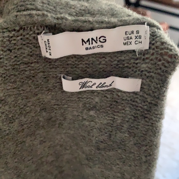 Mango wool blend gray button down grandpa cardigan oversized fit - Picture 5 of 6